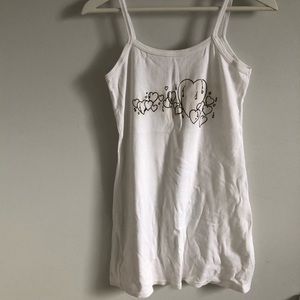 ALL WHITE MINI DRESS WITH HEARTS